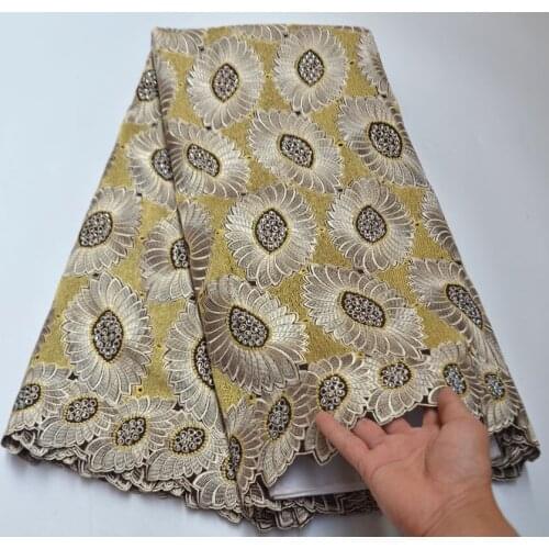 100% Cotton Design Swiss Voile Lace In Switzerland With Stones African Dry Lace Fabric High Quality Nigerian For Wedding TB5-2B