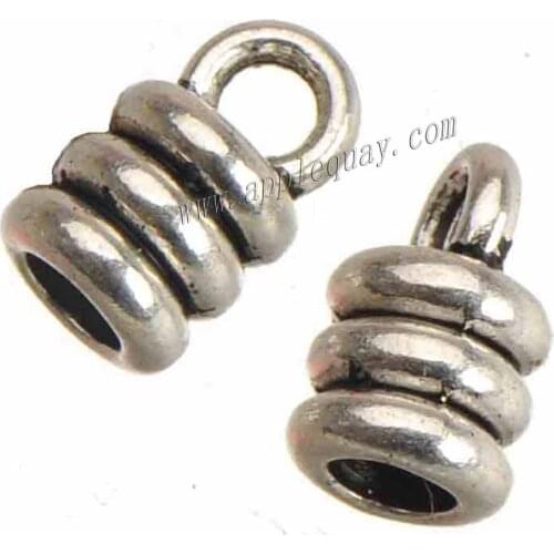 Cords ropes end caps for jewelry diy bracelets bead cap tip loop 3mm round hole silver metal new crafts accessories 5*9mm 100pcs