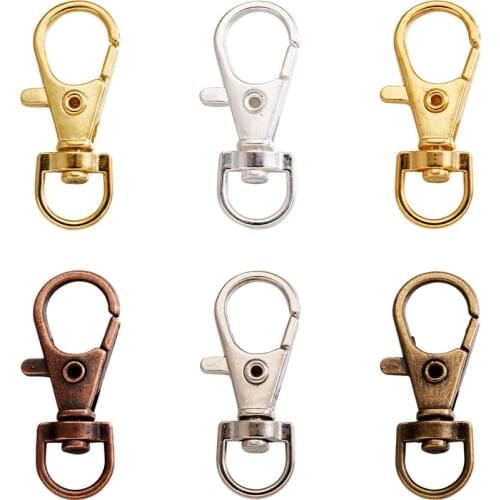 100pcs Alloy Swivel Lobster Claw Clasps Swivel Snap Hook DIY Jewelry Component Making Crafts Supplies Platinum Color