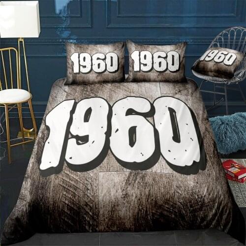 1960 Wooden Designs Quilt Cover Pillowcase 3Piece Comforter Bedding Set With Pillow Case Single Double Duvet Cover Home Decora