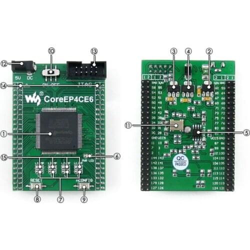5pcs/lot CoreEP4CE6 ALTERA Core Board EP4CE6E22C8N EP4CE6 Cyclone IV FPGA Development Core Board with Full IO Expanders