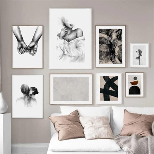 Abstract Geometry Poster Wall Art Canvas Art Painting Black and White Figure Print Home Decor Picture for Living Room Design