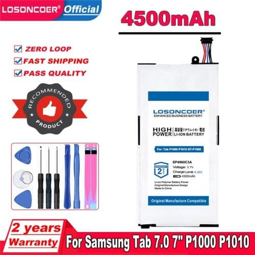 LOSONCOER SP4960C3A 4500mAh Battery for Samsung Galaxy Tab 7.0 7" P1000 P1010 GT-P1000 GT P1010 Tablet Battery + Free Tools Kit