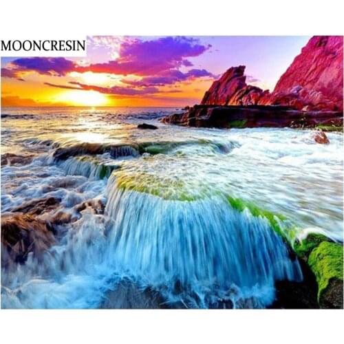 5D Diy Diamond Painting Full Square Needlework Cross Stitch Diamond Embroidery Waterfall Mosaic Christmas Decorations For Home