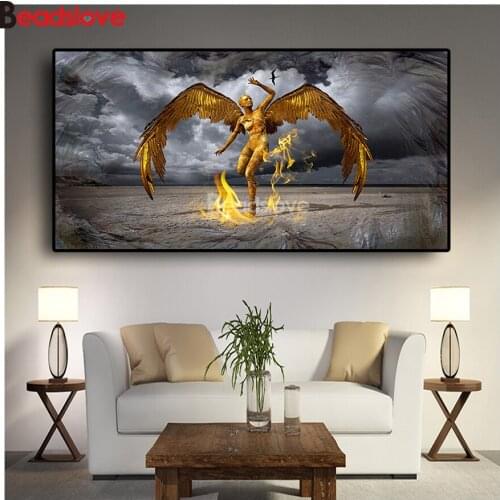 DIY 5D Diamond Painting Guardian Angel Embroidery Full Square/Round Rhinestone Mosaic large corridor Decoration