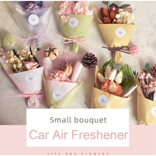 Car Air Freshener Dry Flower Bouquet Auto Air Conditioning Air Outlet Fragrance Clip Car Perfume Ornament Decoration Accessories