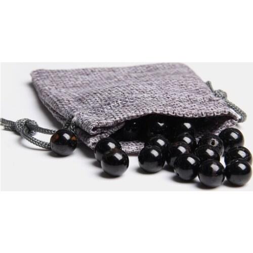 Natural Black Tourmaline Round Stone Beads Genuine gemstones Beads Spacer Loose Bead for Jewelry Making Bracelet Accessories