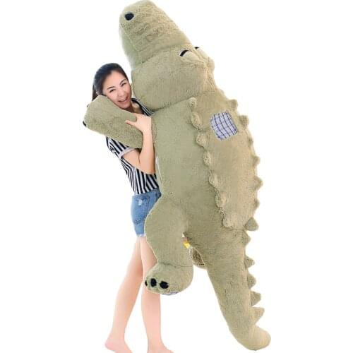 Dorimytrader Jumbo Soft Animal Crocodile Plush Doll Giant Stuffed Cartoon Alligator Toys for Children Gift 4 Colors 180cm 215cm