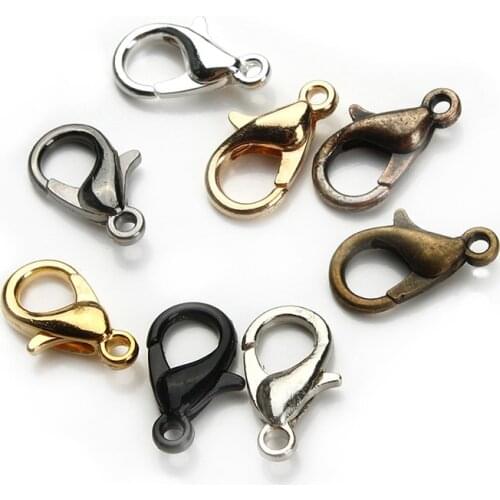 14*7mm Wholesale 50pcs/lot Fashion Jewelry Findings,Alloy antique bronze/gold Lobster claw clasp F112