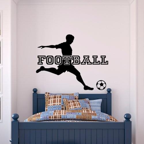 Football Player Sport Gym Soccer Wall Decals Vinyl Wall Stickers For Boys Bedroom Nursery Kids Room Home Decor Mural A093