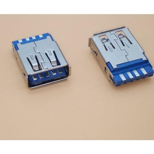 10PCS USB 3.0 Connector Female Socket 180 degrees For High Speed Data Transmission DIY