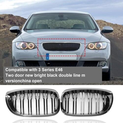 Wear Resistant Lightweight Dual Line Kidney Grill 51137064318 51137064317 for 3-Series E46 Coupe Cabrio 2003-2006 Facelift