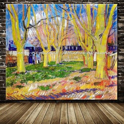 Avenue of Plane Trees Near Arles Station of Vincent Van Gogh Reproduction Oil Painting On Canvas Wall Art For Home Decor HY41474