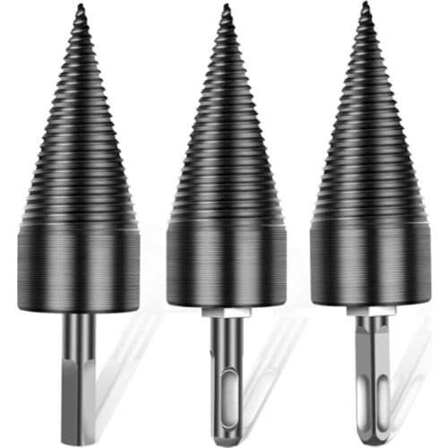 Splitting Wood Cone Drill Bit - Wood Splitter Screw Cones Log Wood Splitter Wood Breaker Tool for Household Use