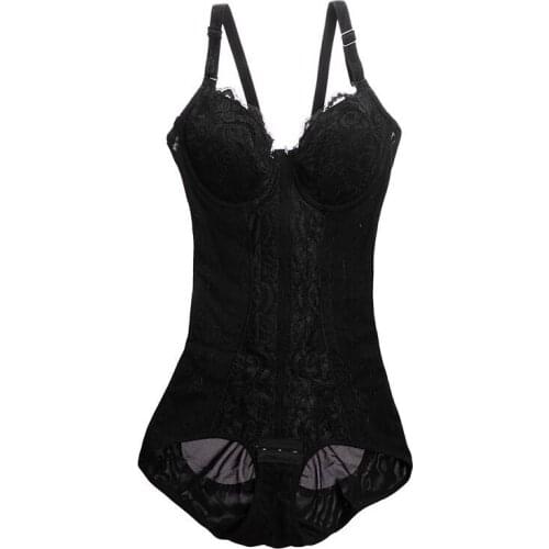 Plus Size Women Full Body Shapewear Body Shaper Bodysuit Push Up Sexy Cups Bra Zipper Slim Tummy Slimming underwear Vest Sheath