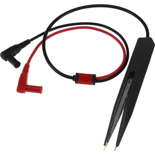 SMT SMD Chip Resistance Test Clip Grip Lead Probe Multimeter Meter Capacitor Tweezer
