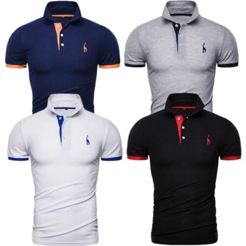 4 Pcs Set Mens Polo Solid Casual Short Sleeve Cotton Polo Shirt Men Fashion Slim Fit Polos Men US Size S-XXL