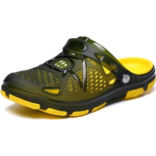 Men Summer Shoes Sandals Mens Holes Sandals Water Hollow Breathable Flip Flops Croc Shoes Fashion Beach Slippers