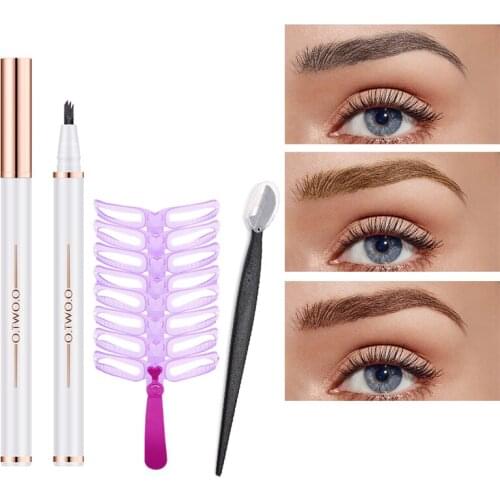 Easy to Control Eyebrow Enhancers Makeup Set Waterproof Long-lasting Eyebrow Pen Not Smudge Natural Eye Brows Cosmetic TSLM1