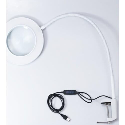 Desk Table Clamp Large Glass 8X Magnifier lens Flexible For Soldering Iron Repair Beauty Skincare fingernail Handwork Reading