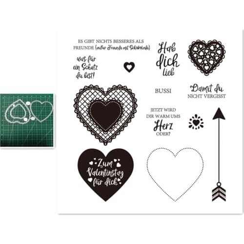 German Metal Cutting Dies Clear Cling Stamp Set For DIY Scrapbook Card Photo Album Decoration Embossing Handmade Craft Knife