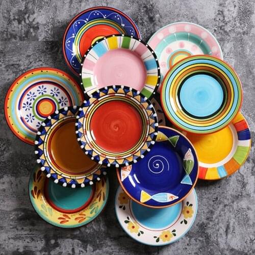 New 16cm Creative Hand-painted Ceramic Small Tableware Plate Fashion Cute European-style Cake Dessert Small Dish Christmas Gift