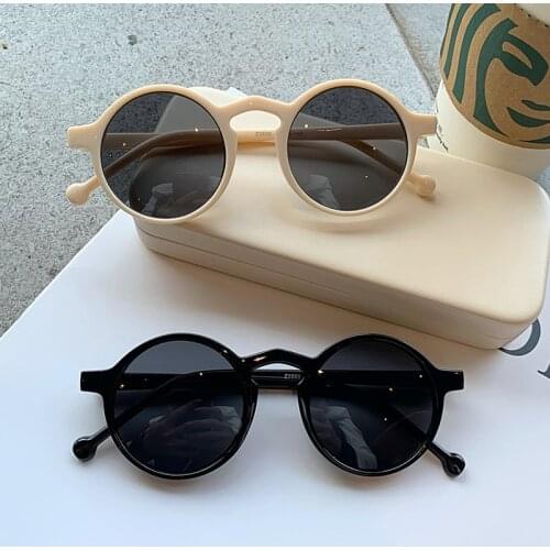 2021 New Fashion Round Women Sunglasses Men Retro Personality Round Sunglasses Plastic Gradient Outdoor Sports Sun Glasses UV400