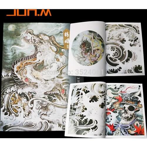 New Carved Tattoos Manuscript Book Canglong Lion Kirin Rui Animal Snake Art Tattoo Books Hand Atlas Master A4 40 Pages