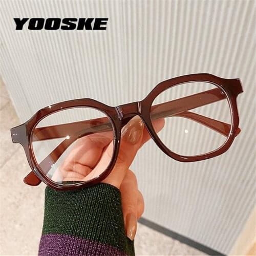 YOOSKE Blue Light Blocking Glasses Frames Men Irregular TR90 Transparent Eyeglasses for Women Optical Frame Computer Eyewear