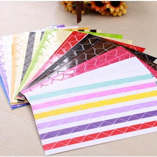 Wholesale 408 pcs/lot DIY lace Solid color opaque Corner Paper Stickers for Photo Albums Frame Decoration Scrapbooking