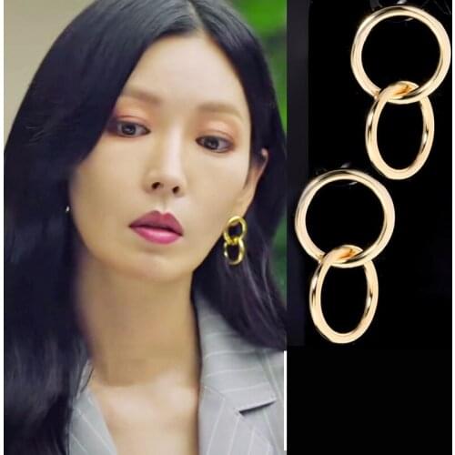 Simple Double Circle Minimalist Earrings for Women Minimalist Small Hollow Round Chic Charm Ear Jewelry Accessory Daily Party