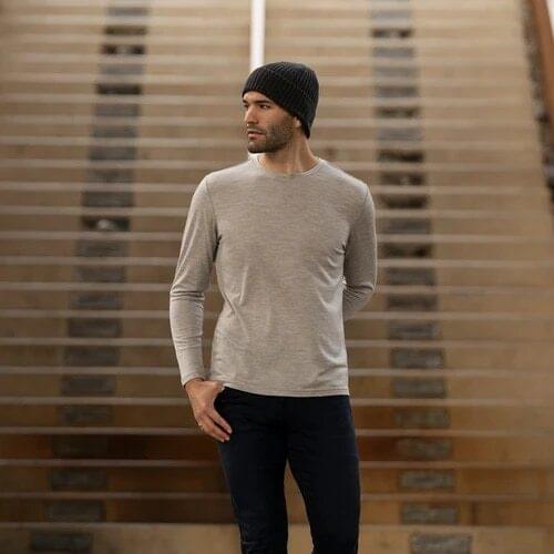 100% Merino Wool long sleeve T Shirt Thermal Base Laye Wool Shirt 260g Wicking Breathable Anti-Odor