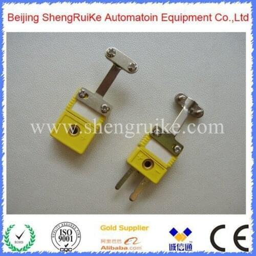 Clamp Mini Thermocouple Connector K type Yellow Color Flat pin Male and Female