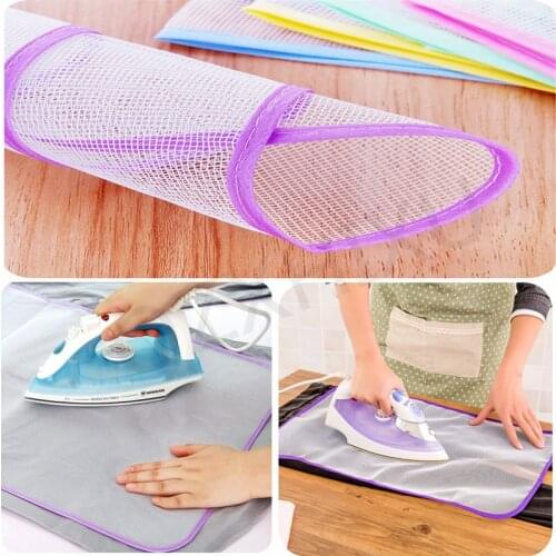 Temperature Resistance Ironing Scorch Heat Insulation Pad Mat Household Mesh Ironing Board Protective Cloth Cover (Random Color)