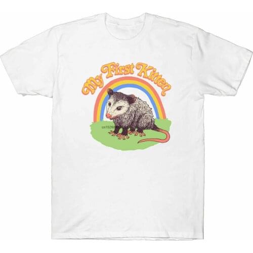 Possum My First Kitten Funny Mens T Shirt Cotton Short Sleeve Design Tee Gift
