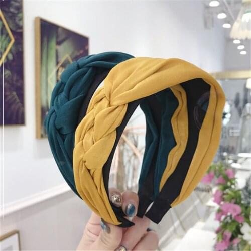 14 Colors Cloth Hairband Handmade Twist Whip Headbands For Women Simple And Generous Handmade Daily Headwear