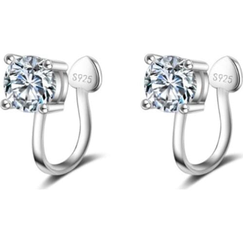 Utimtree Ear Clip Earing Boucle D'oreille Bijoux Zircon Ear Cuff Earrings For Women Wedding Sterling 925 Silver Ear Jewelry