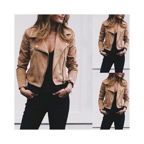 Autumn And Winter Fashion Women Solid Color Long Sleeve Woolen Zipper Jacket And Oblique Zipper Woolen Lady Coat
