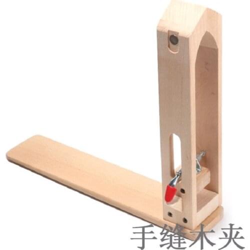 1Pcs Hand-stitched Wooden Clip DIY Leathercraft Sewing Leather Wood+Stell Clip Wide Hand Sewing Tool Magnet Foldable