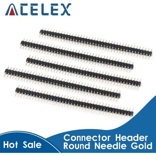 10PCS 2.54mm Pin Header Female Single Row 40 Pin 2.54mm Round Pin Connector 1x40