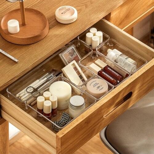 7PCS Drawer Compartment Cosmetic Box Plastic Debris Cosmetic Container Kitchen Tableware Partition Box