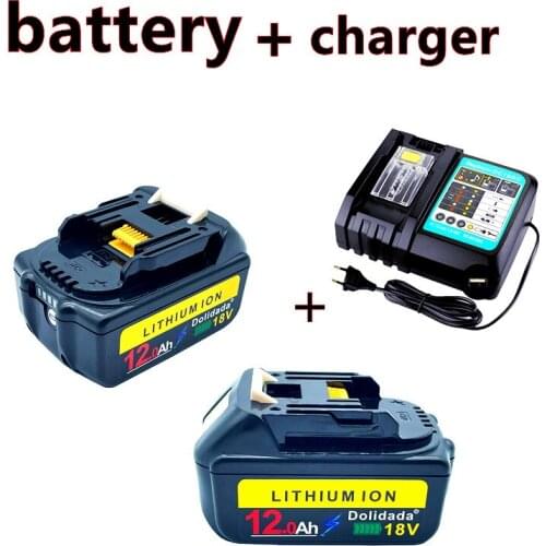 New bl1860 rechargeable battery 18 V 12000mah Makita Li ion 18 V battery bl1840 bl1850 bl1830 bl1860b LXT 400 + charger
