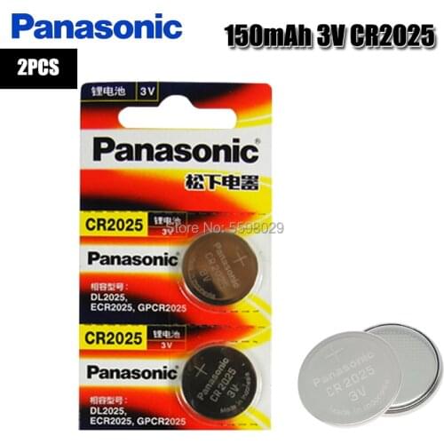 PANASONIC 2Pcs 3V CR2025 ECR2025 LM2025 DL2025 BR2025 Button Coin Cell Lithium Battery Calculator Toy Medical Device Batteries