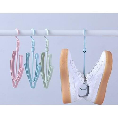 Household Multifunction Creative Shoes Hanger Shelf Stand Storage Organizer Double Hook Shoes Hanging Drying Rack