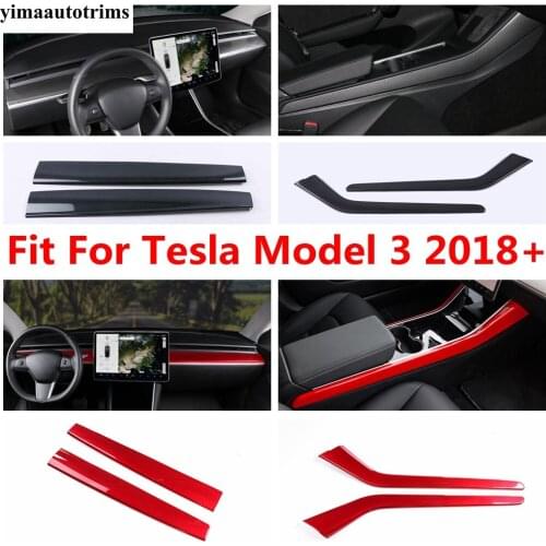 Central Control Dashboard Gear Instrument Panel Strip Decor Cover Trim For Tesla Model 3 2018 - 2021 Car Interior Accessories