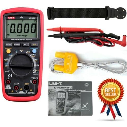 UNI-T UT139C UNIT Digital Multimeter Auto Range True RMS Meter Capacitor Tester Handheld With A Magnetic Hanger Loop Strap