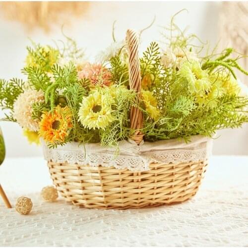 Fake Flowers Small Fresh Lovers Tears Plastic Flower Eucalyptus Leaves Simulation Persian Fern Grass Soft Green Plants