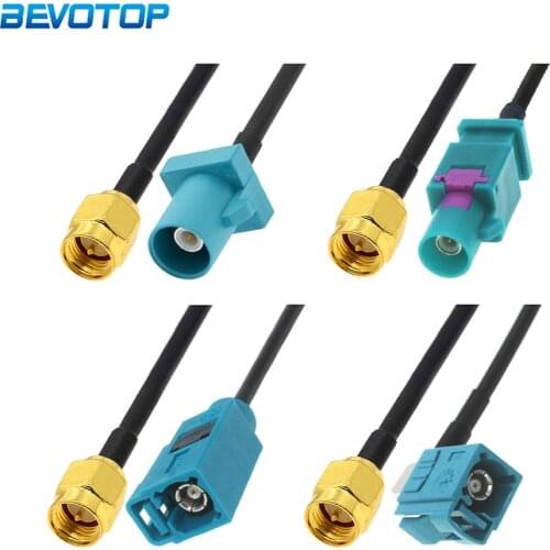 1PCS Fakra Z Male / Female to SMA Male Plug RG174 Cable Car GPS Navigation Antenna Extension Adapter RF Coaxial Pigtail Adapter