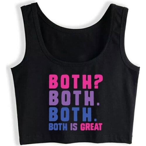 Crop Top Sport American Both Both Both Is Great Bisexual F Basic Black Sleeveless Tops Women