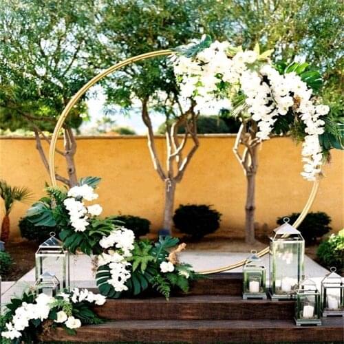 Circle Wedding Arch Background Wrought Iron Shelf Decorative Props DIY Round Party Background Shelf Flower with Frame